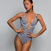 Sexy Ladies' Striped V-neck Bikini